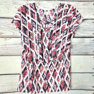 Cato Ikat Print Flutter Sleeve Blouse Women’s S